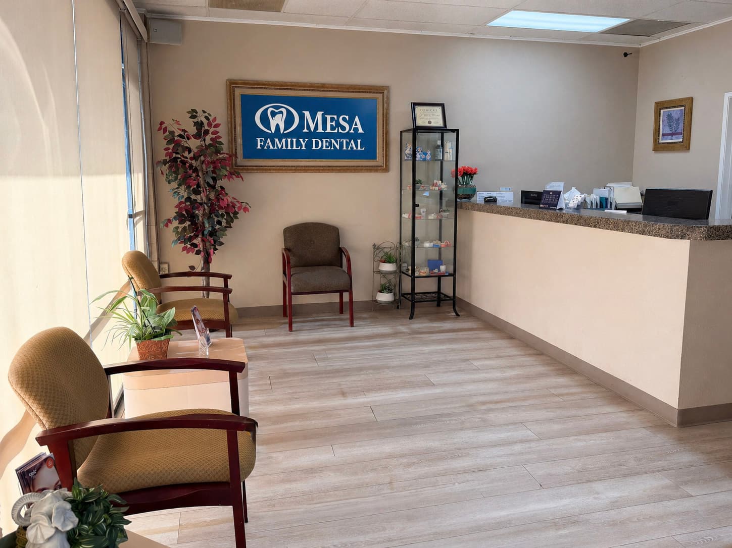 Mesa Family Dental welcoming waiting area in Clairemont Mesa, San Diego